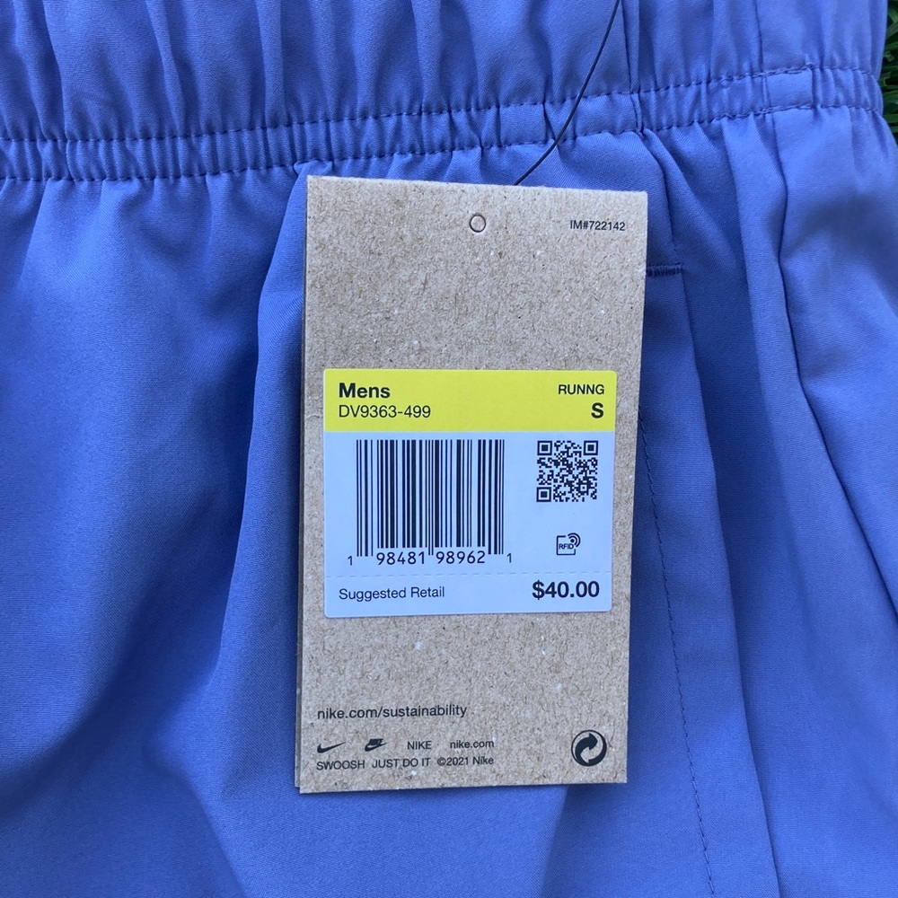 NEW Nike Men's Athletic Shorts in Light Blue Sz. Small 5” - Picture 2 of 4